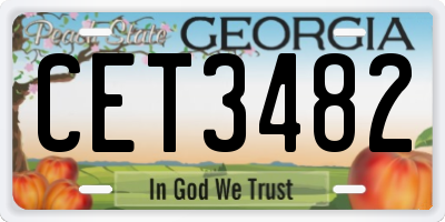 GA license plate CET3482