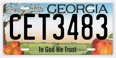 GA license plate CET3483