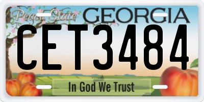GA license plate CET3484