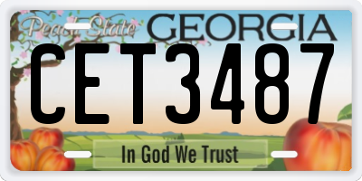 GA license plate CET3487