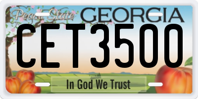 GA license plate CET3500