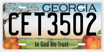 GA license plate CET3502