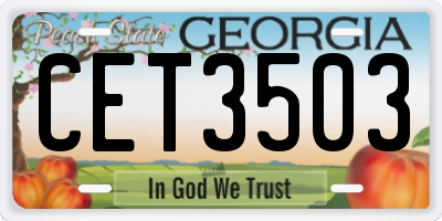GA license plate CET3503