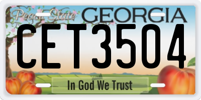 GA license plate CET3504