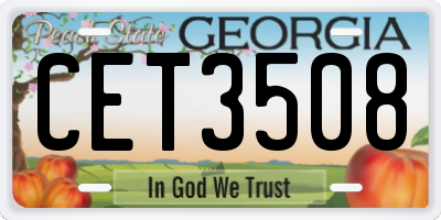 GA license plate CET3508