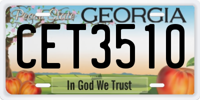 GA license plate CET3510