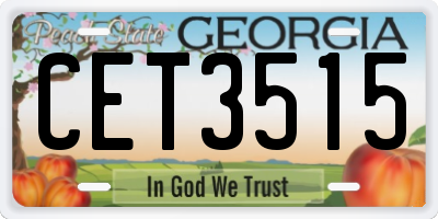 GA license plate CET3515