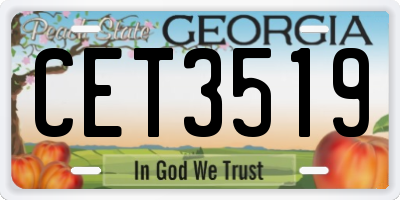 GA license plate CET3519