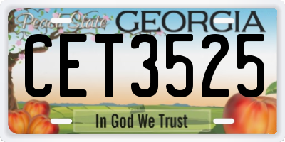 GA license plate CET3525