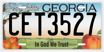 GA license plate CET3527
