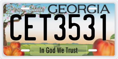 GA license plate CET3531