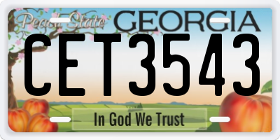 GA license plate CET3543
