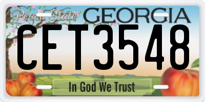 GA license plate CET3548