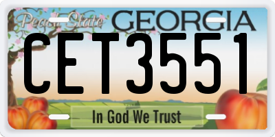 GA license plate CET3551