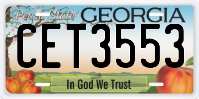 GA license plate CET3553