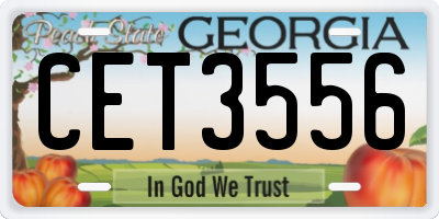 GA license plate CET3556