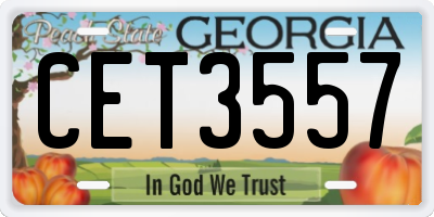 GA license plate CET3557