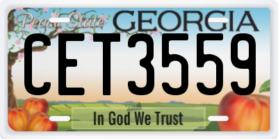 GA license plate CET3559