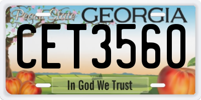 GA license plate CET3560