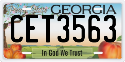 GA license plate CET3563
