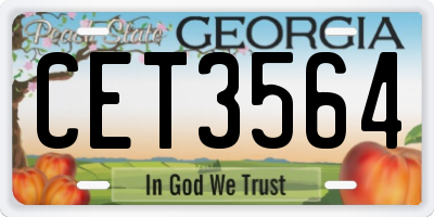 GA license plate CET3564