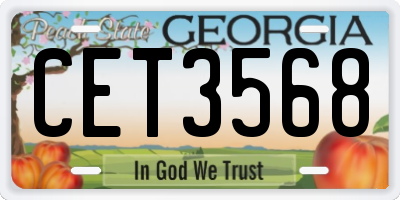 GA license plate CET3568