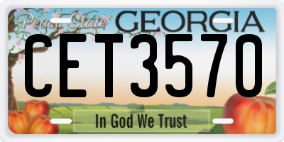 GA license plate CET3570