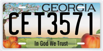 GA license plate CET3571