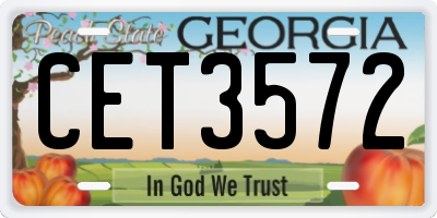 GA license plate CET3572