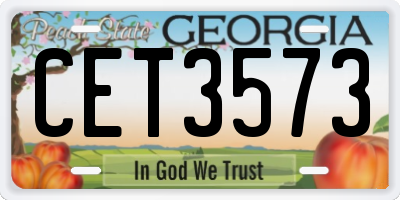 GA license plate CET3573