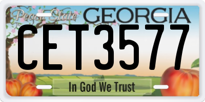 GA license plate CET3577