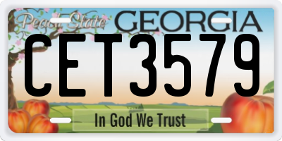 GA license plate CET3579
