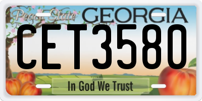 GA license plate CET3580