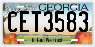 GA license plate CET3583
