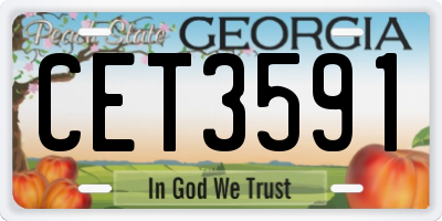GA license plate CET3591