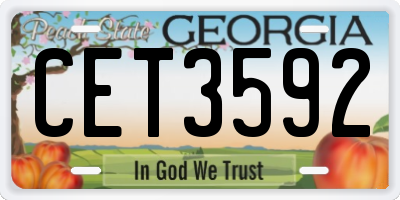 GA license plate CET3592