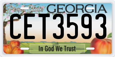 GA license plate CET3593