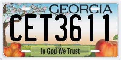 GA license plate CET3611