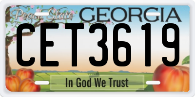 GA license plate CET3619