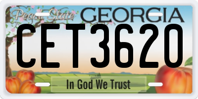 GA license plate CET3620