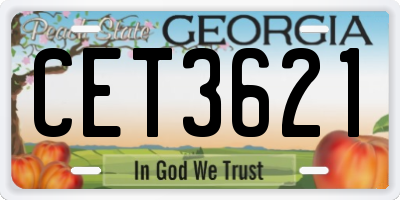 GA license plate CET3621