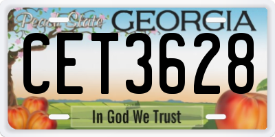 GA license plate CET3628