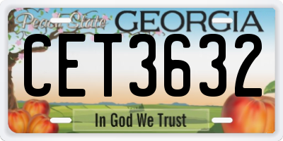 GA license plate CET3632