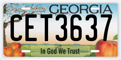 GA license plate CET3637