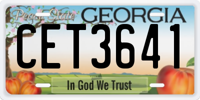 GA license plate CET3641