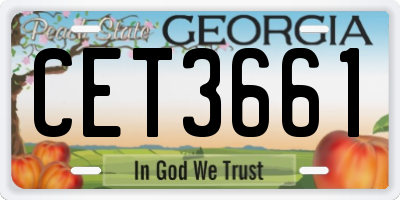 GA license plate CET3661