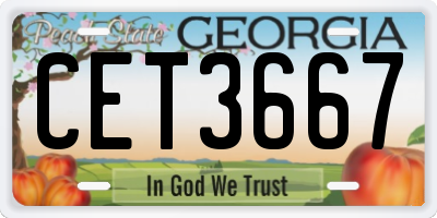 GA license plate CET3667