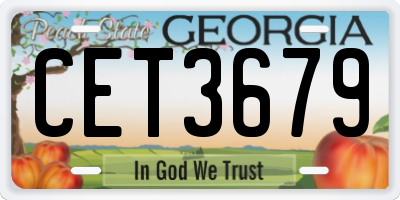 GA license plate CET3679