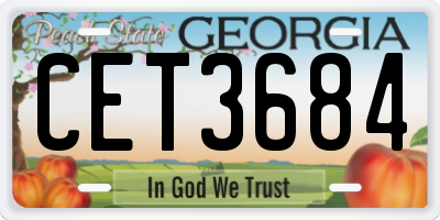 GA license plate CET3684