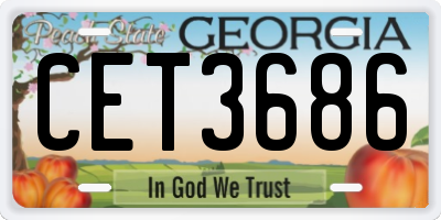 GA license plate CET3686